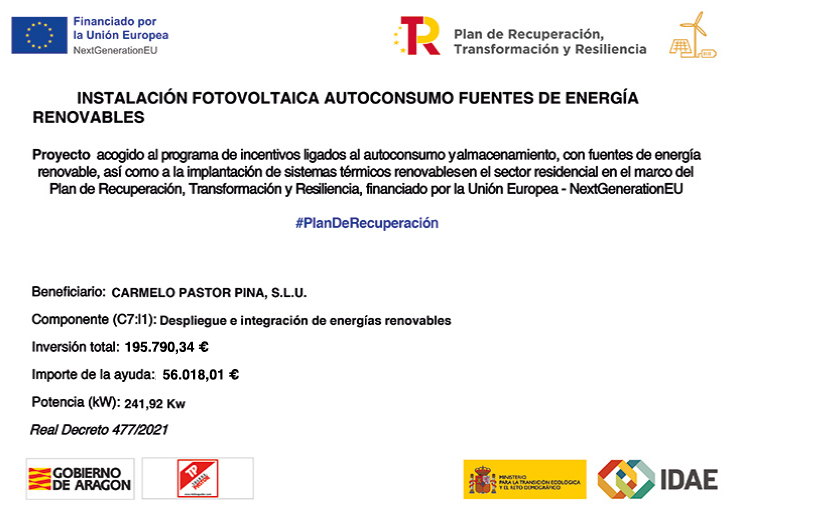 Instalación fotovoltaica autoconsumo fuentes de energía renovables